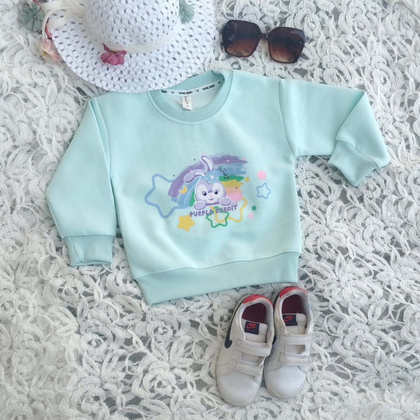 Light mint green kids' sweatshirt