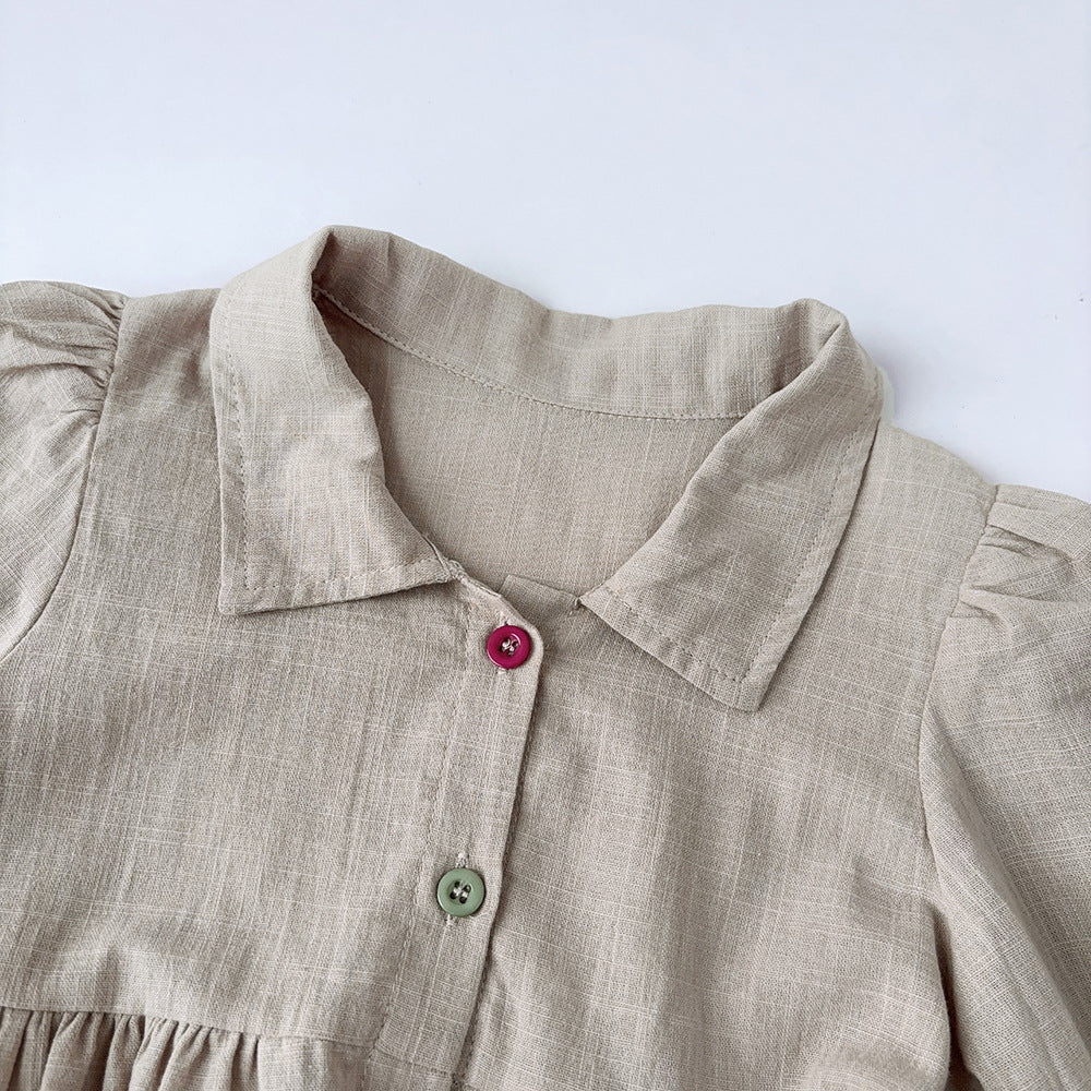 Girls Cotton Linen Dress
