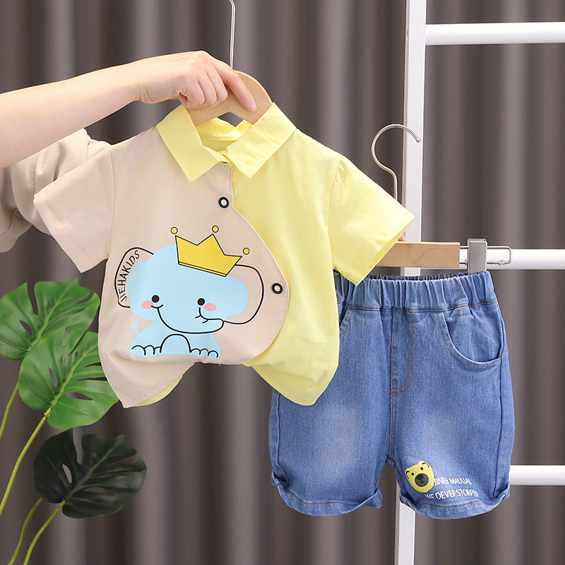 Toddler Shirt and denim Shorts Set