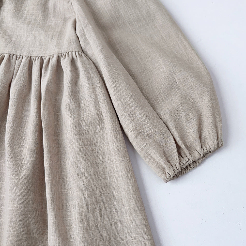Girls Cotton Linen Dress