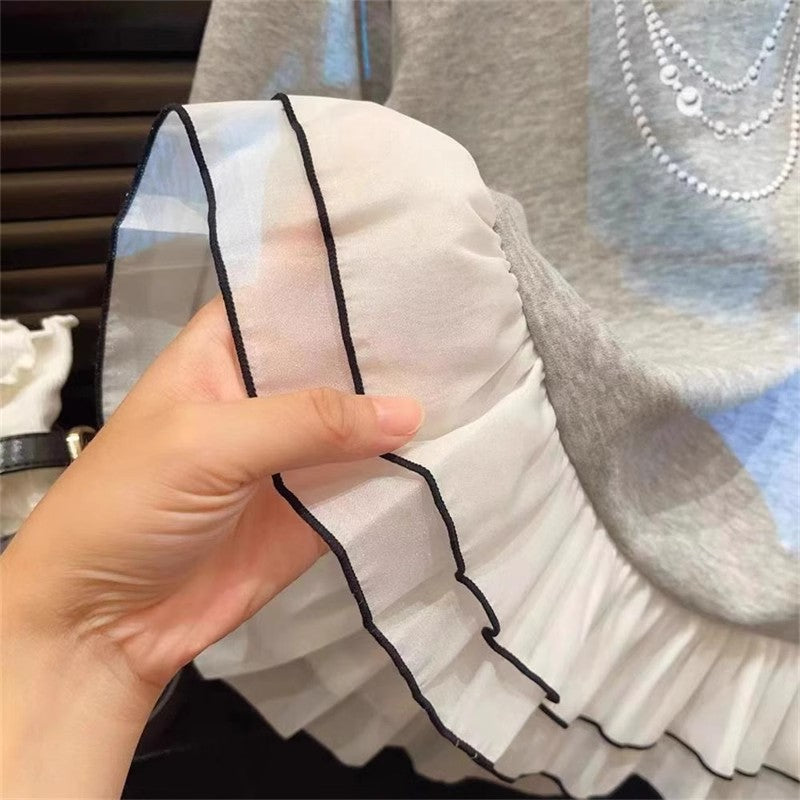 Girls Korean Style Oversized Sweatshirt Dress