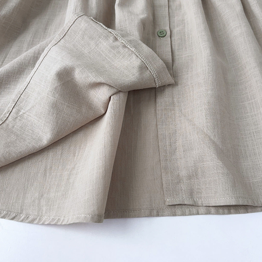 Girls Cotton Linen Dress