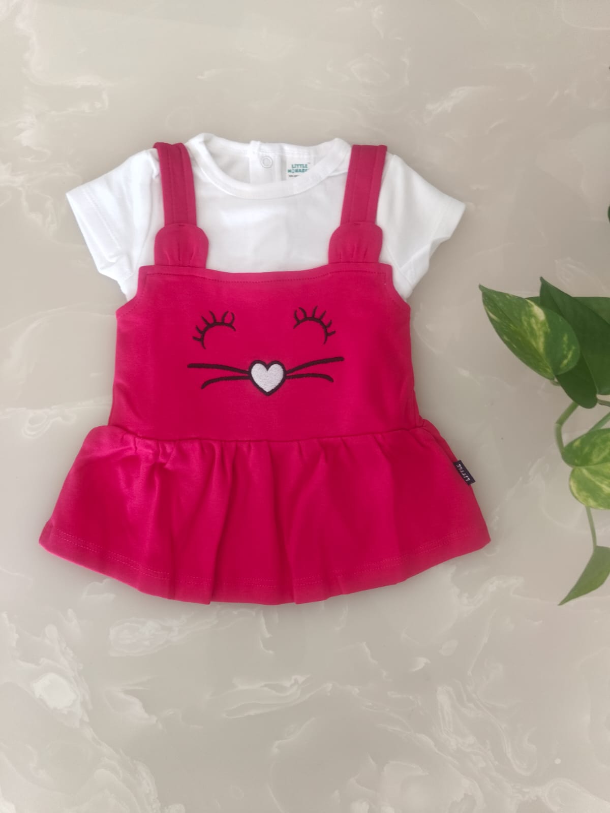 Girl Dress Set β "Kitty Love Dungaree"