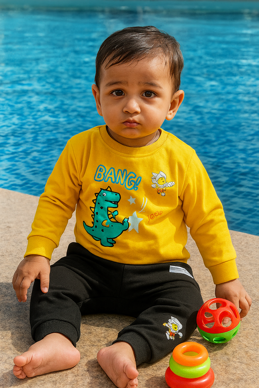🦖 "Dino Roar" Winter Set for Baby Boys (1 Year) 🧸