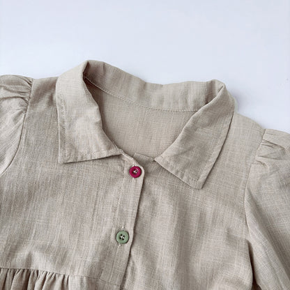 Girls Cotton Linen Dress