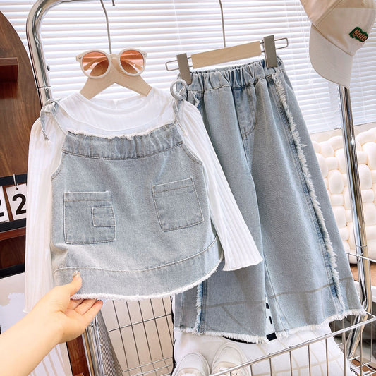 Denim Layered Long-Sleeve Outfit