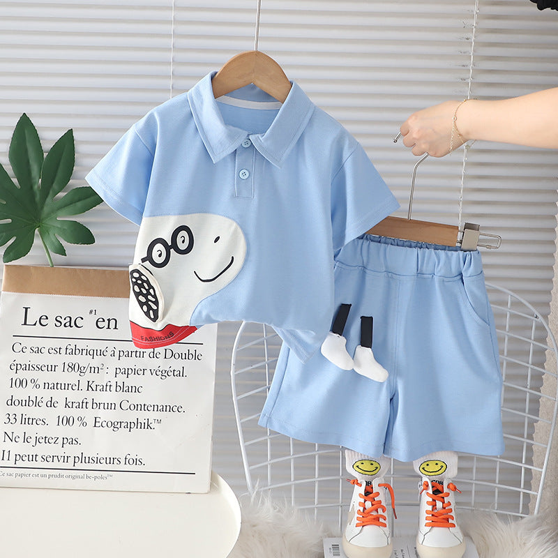 Boys Shark n Dino boy's Polo t-shirt and funky shorts