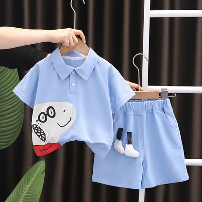 Boys Shark n Dino boy's Polo t-shirt and funky shorts