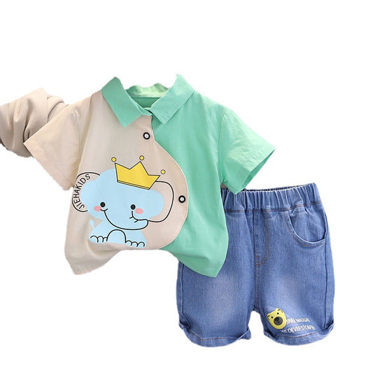 Toddler Shirt and denim Shorts Set