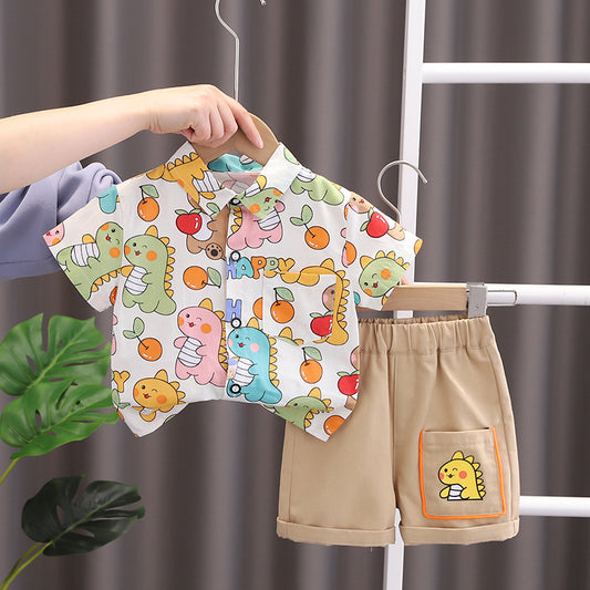 Multi colour T shirt with dinosaur print  and Pant