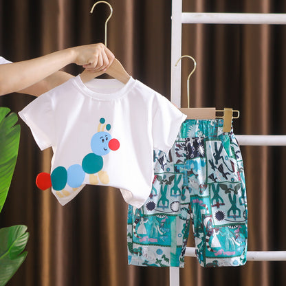 Shark n Dino Caterpillar design boys shirt pant set outfit