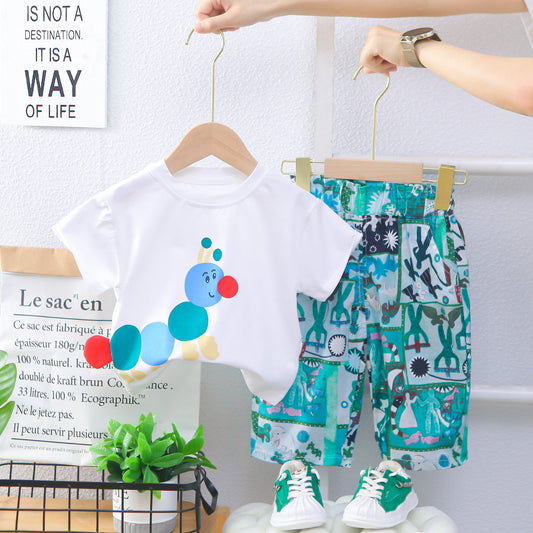 Shark n Dino Caterpillar design boys shirt pant set outfit