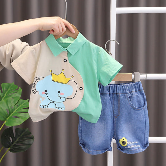 Toddler Shirt and denim Shorts Set