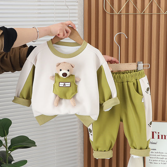 Boys  Teddy Bear Chord set Sweatshirt pant set