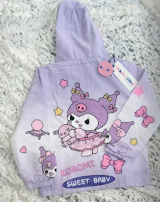Cute Kuromi-Themed Girls' Hooded Jacket