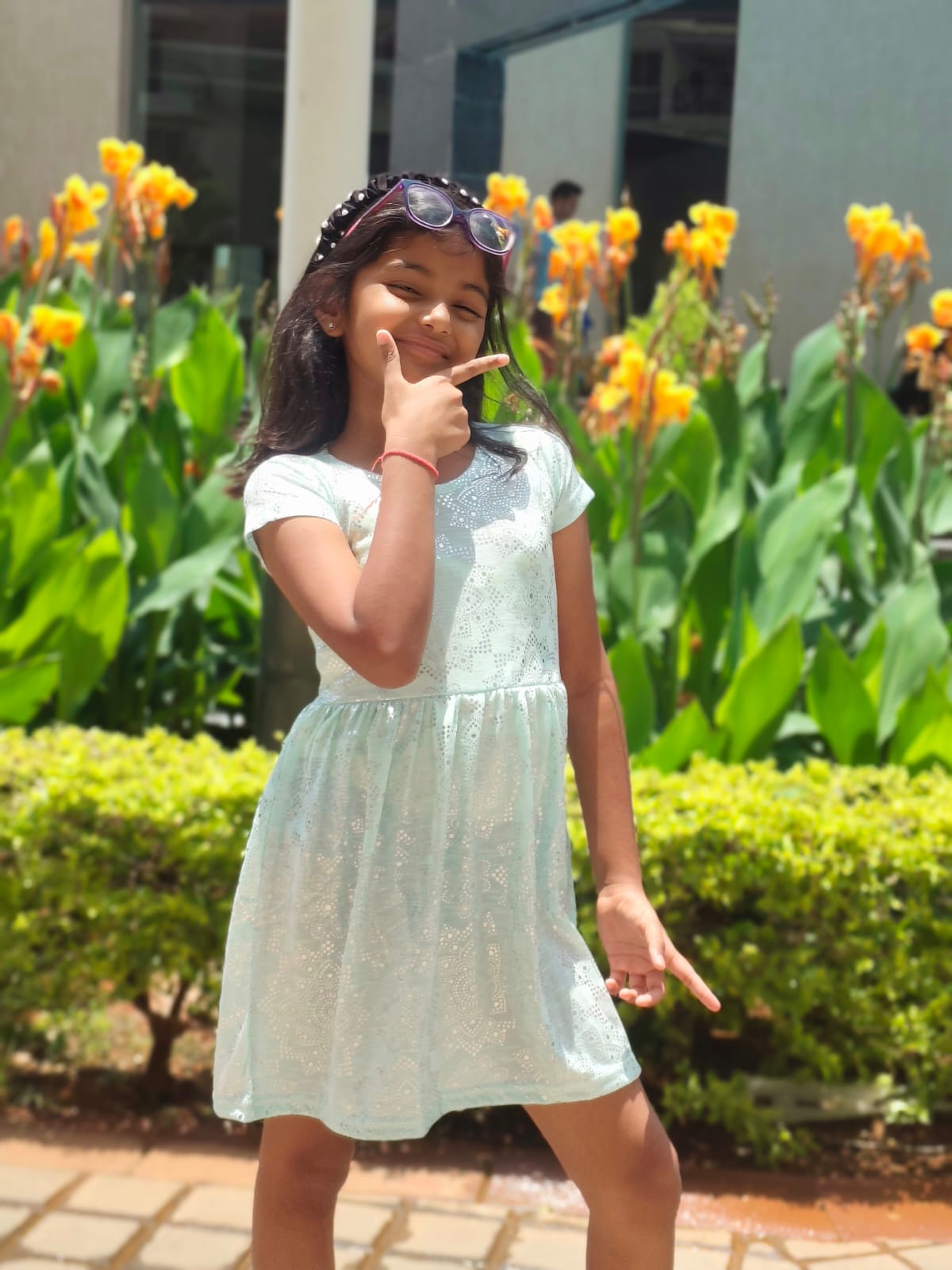 Girl's Ice Blue frock with Sparkle Shine