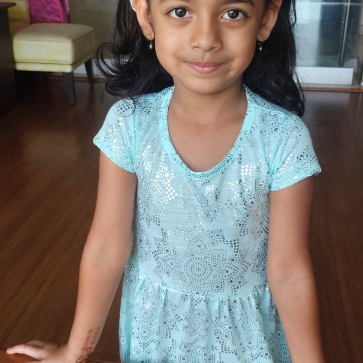 Girl's Ice Blue frock with Sparkle Shine