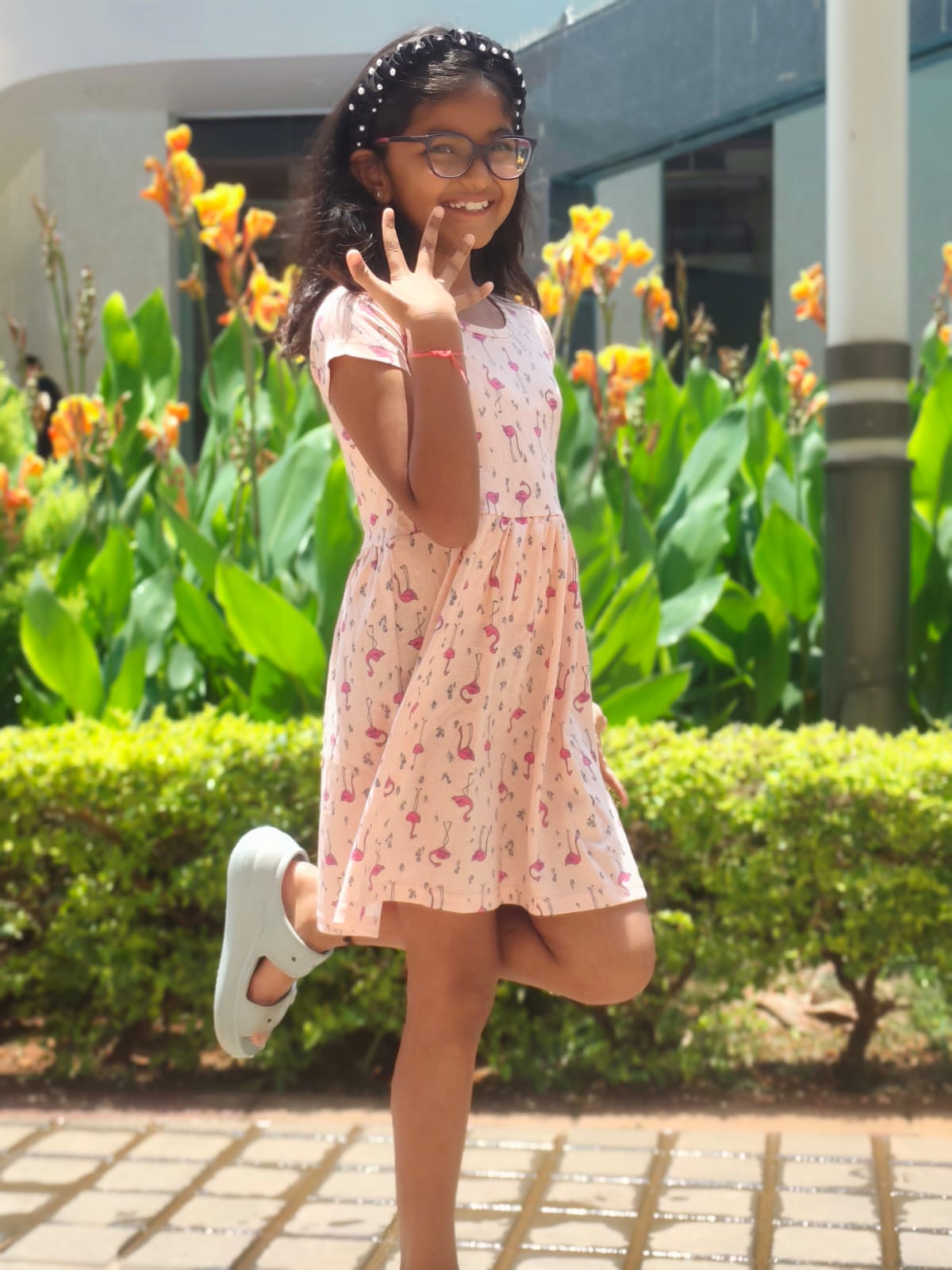 Girls' organic Cotton Dress – "Flamingo Fun"
