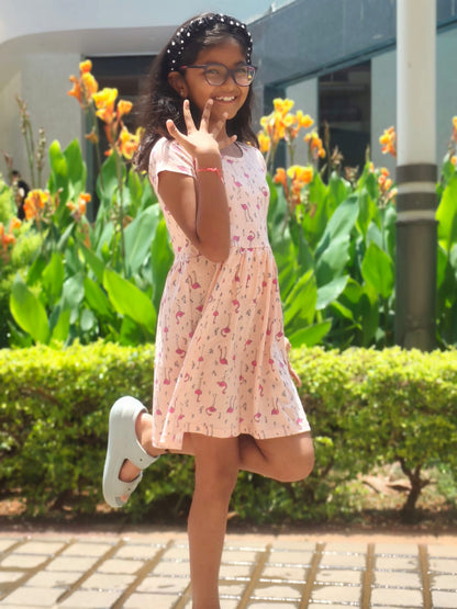 Girls' organic Cotton Dress – "Flamingo Fun"
