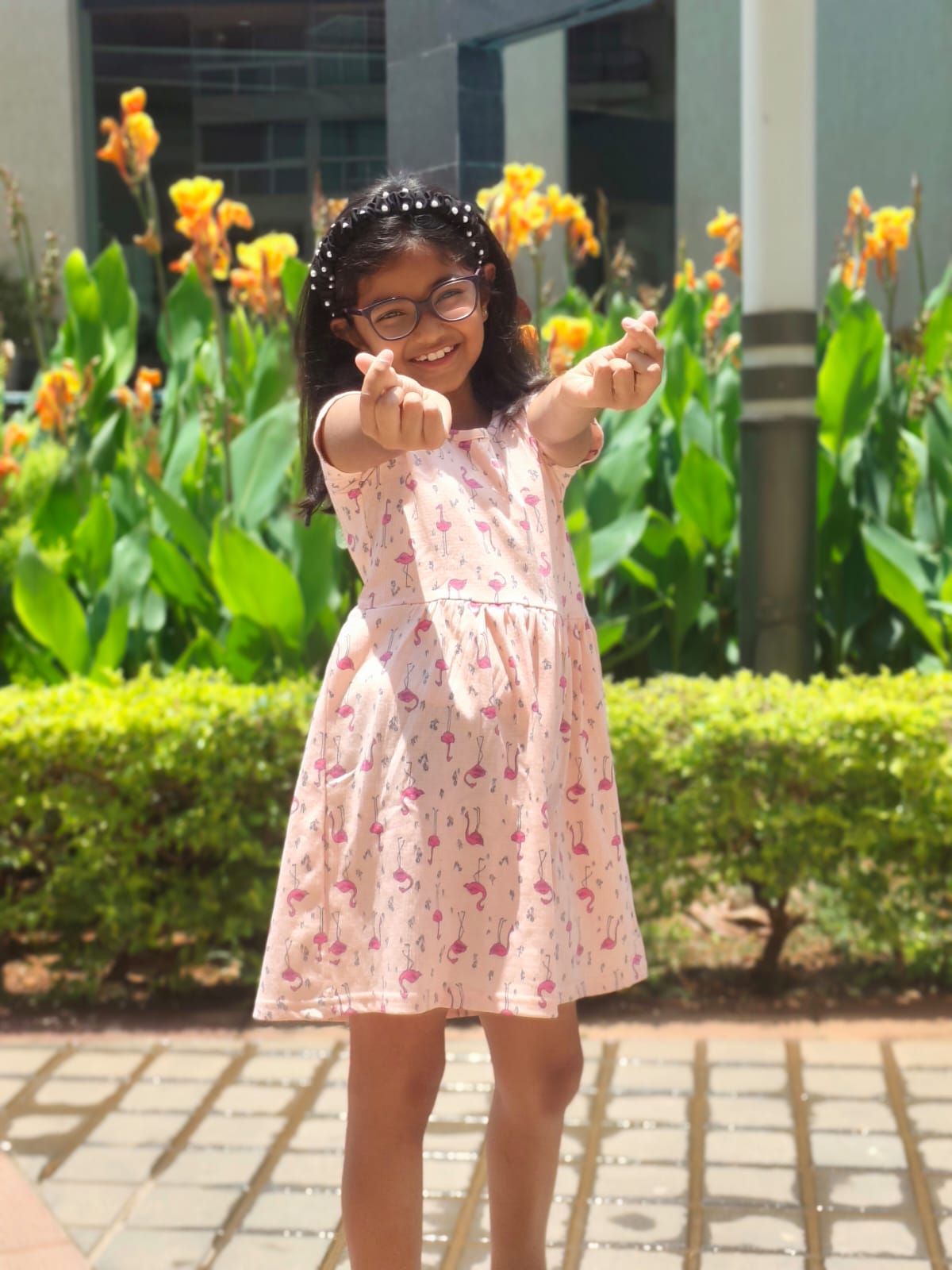Girls' organic Cotton Dress – "Flamingo Fun"