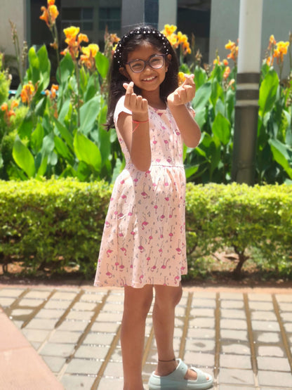 Girls' organic Cotton Dress – "Flamingo Fun"